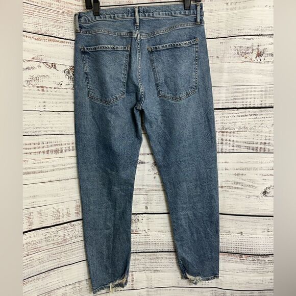 AGOLDE Jeans Womens size 29 Toni Mid-Rise Straight Blue Landmark organic Cotton - Picture 5 of 16